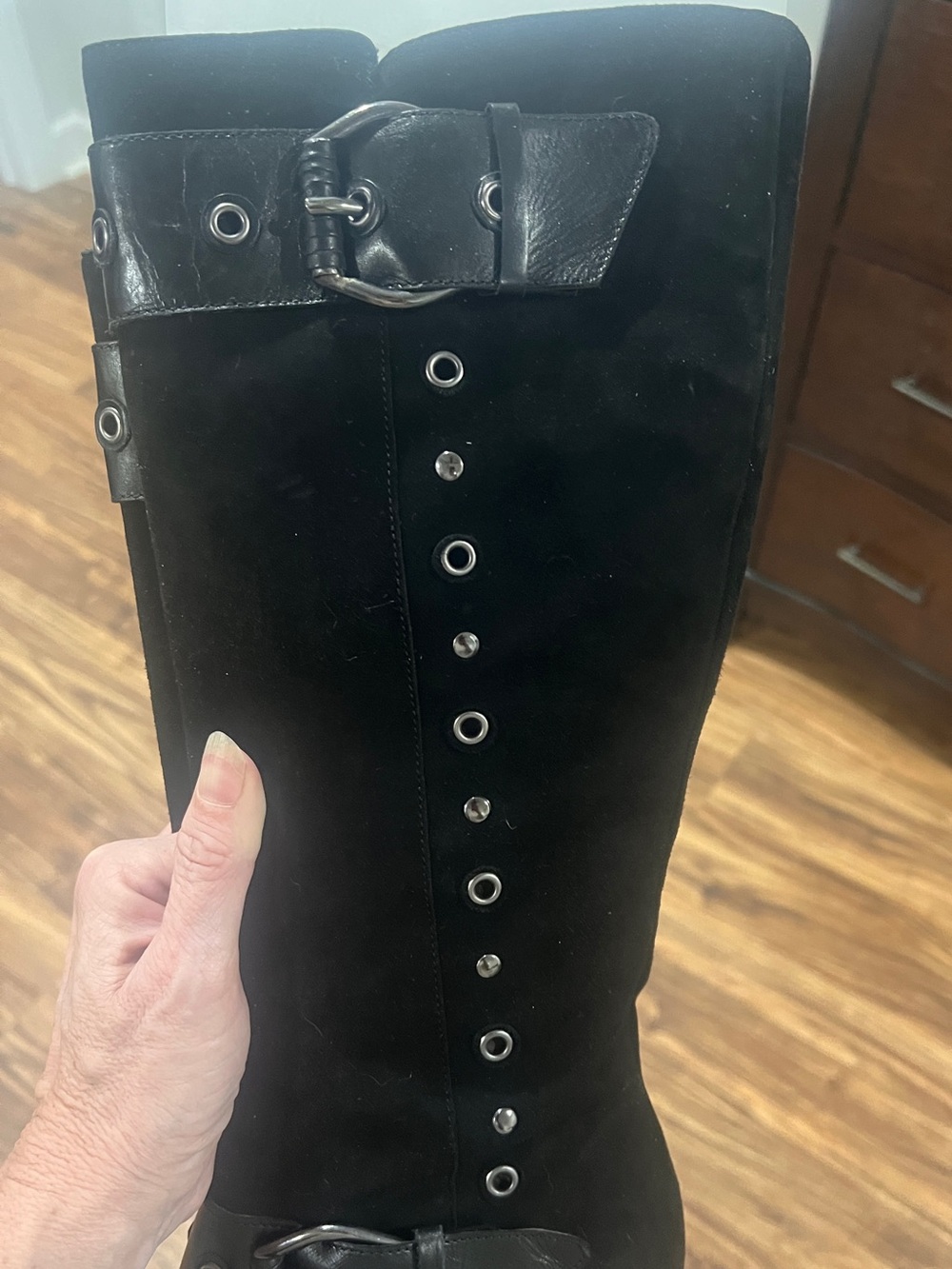 Donald J. Pliner
Couture "Virgo" Black Suede Knee-High
Stiletto Boots - Picture 11 of 11